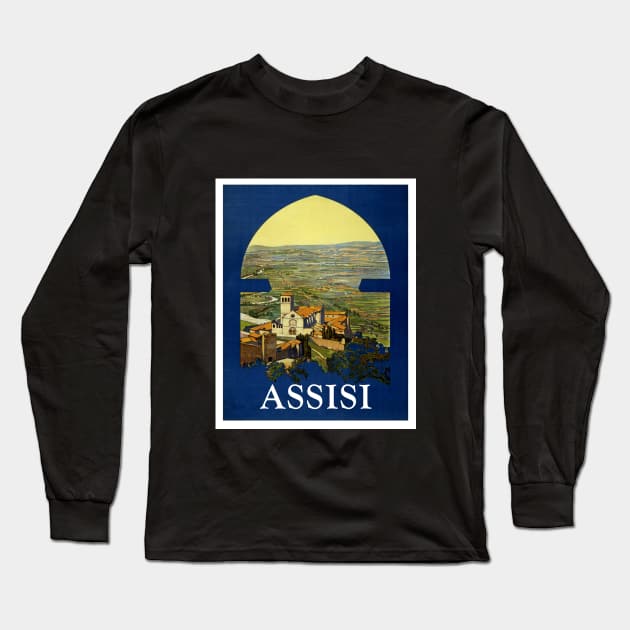 ASSISI ITALY VINTAGE DESIGN Long Sleeve T-Shirt by Gear 4 U